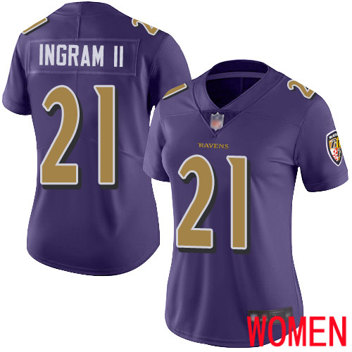 Baltimore Ravens Limited Purple Women Mark Ingram II Jersey NFL Football #21 Rush Vapor Untouchable->youth nfl jersey->Youth Jersey